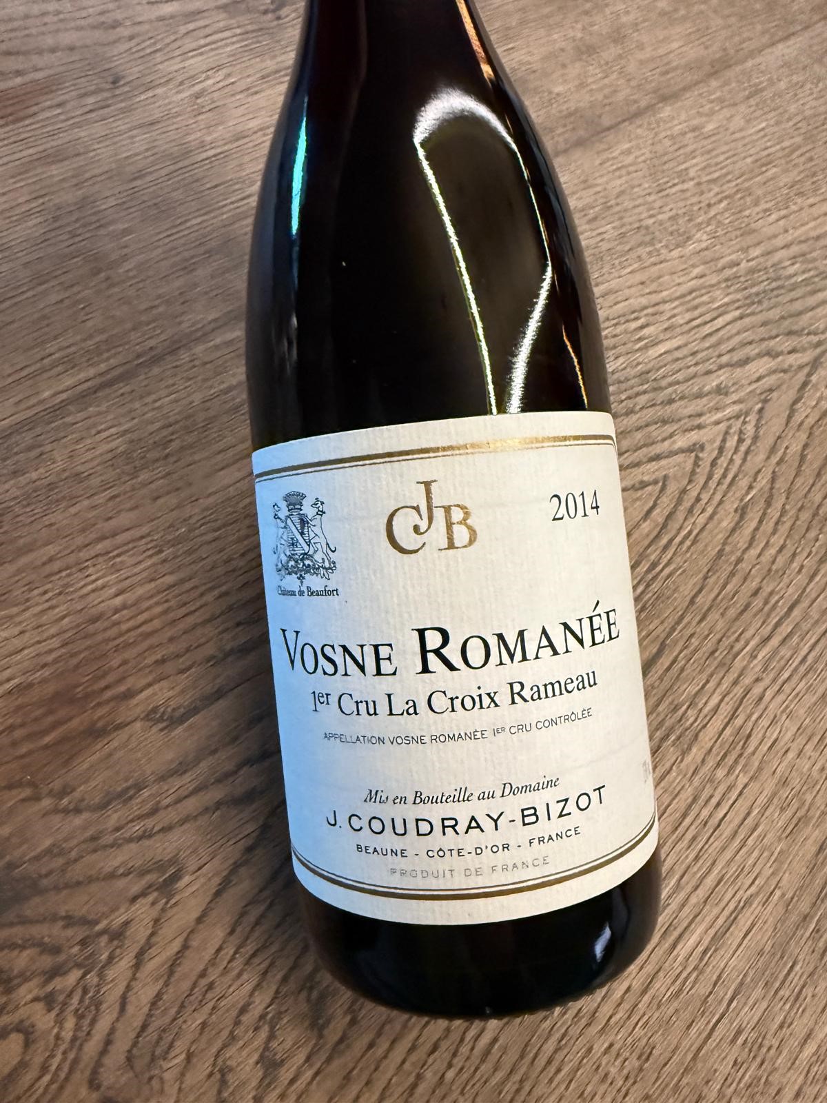 DOMAINE COUDRAY BIZOT VOSNE ROMANEE 1ER CRU LA CROIX RAMEAU 2014 0.75L.